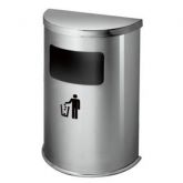 Thùng rác inox bán nguyệt trắng