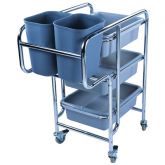 Xe thu gom bát đĩa - khung inox - khay nhựa giá rẻ