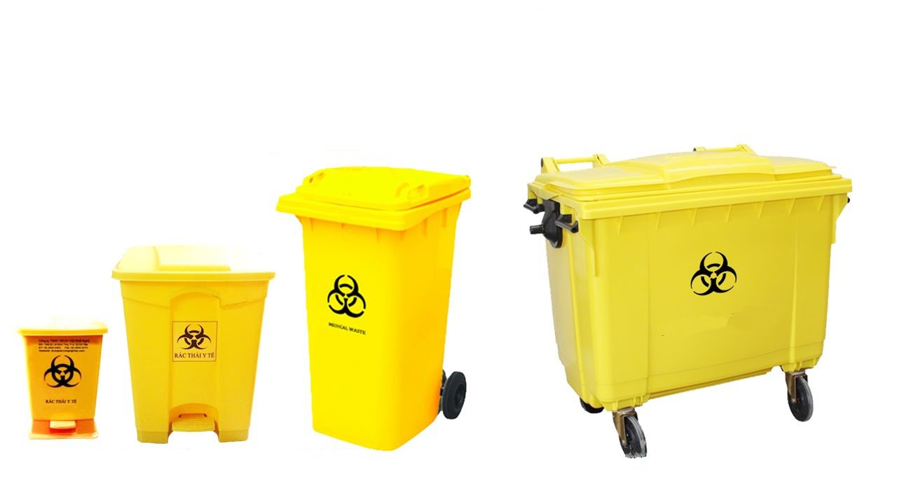Thùng rác y tế màu vàng