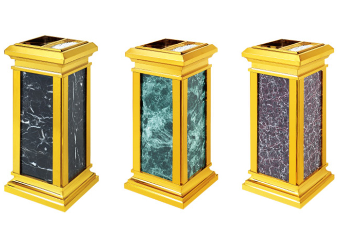 Thùng rác đá hoa cương có gạt tàn