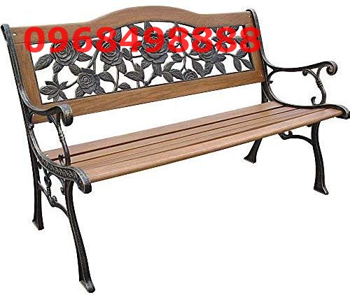Ghế công viên gang đúc họa tiết ngồi hoa hồng