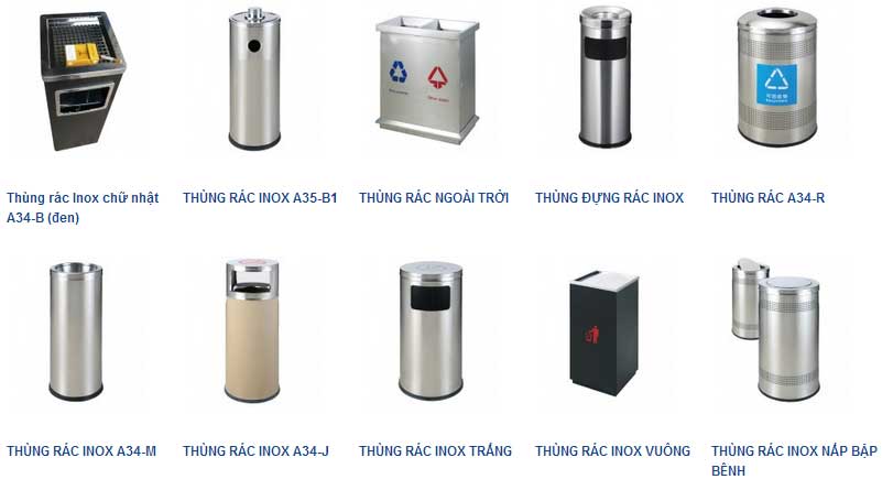 Các loại thùng đựng rác Các loại thùng đựng rác