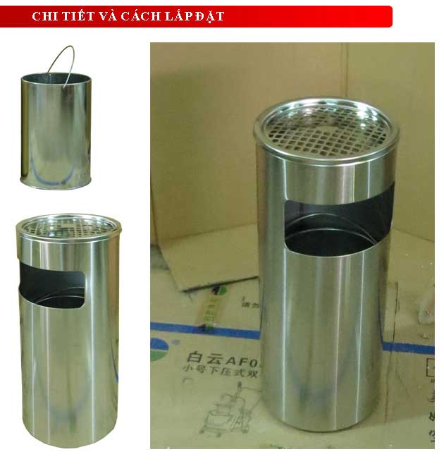 Thùng đựng rác inox A35-B Thùng đựng rác inox A35-B