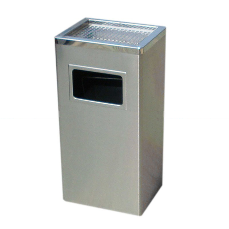 thùng rác inox gạt tàn hình vuông