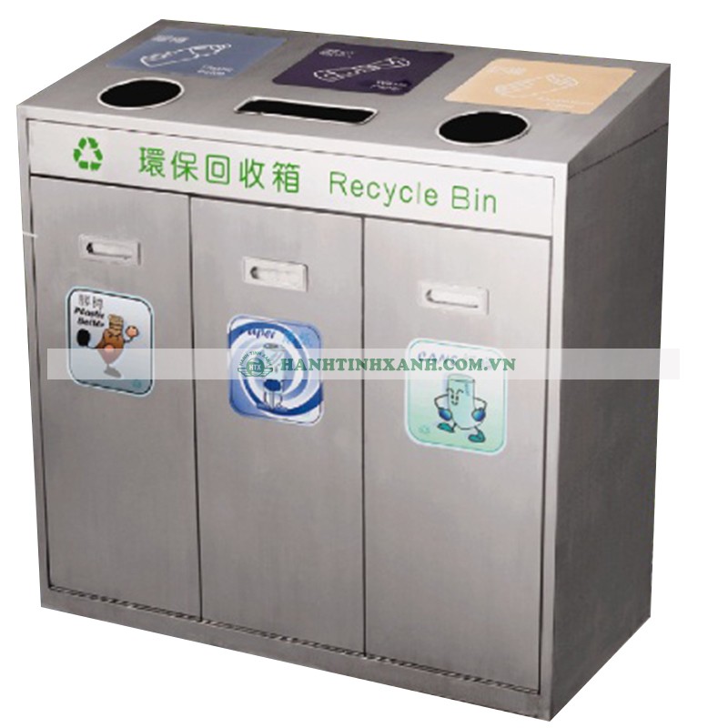 Thùng rác công cộng ngoài trời bằng inox Thùng rác công cộng ngoài trời bằng inox