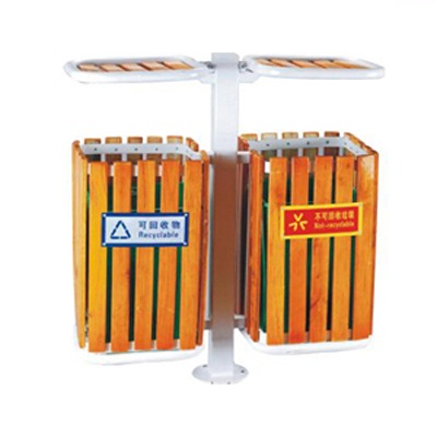 thùng rác ngoài trời bằng gỗ