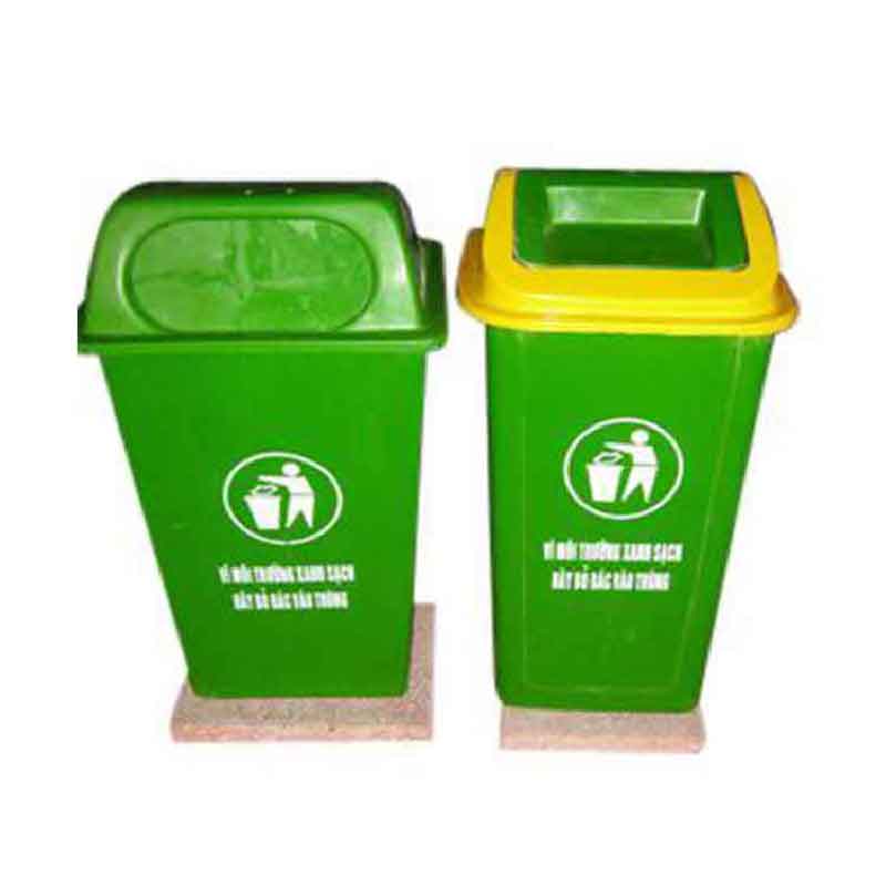 Thùng rác inox đạp chân Thùng rác đế đá