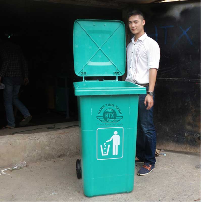Thùng rác nhựa composite nhập khẩu 240 lít Thùng rác nhựa composite nhập khẩu 240 lít