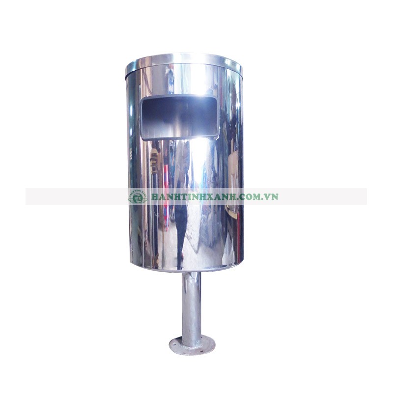 Thùng rác công cộng inox không gỉ có gạt tàn
