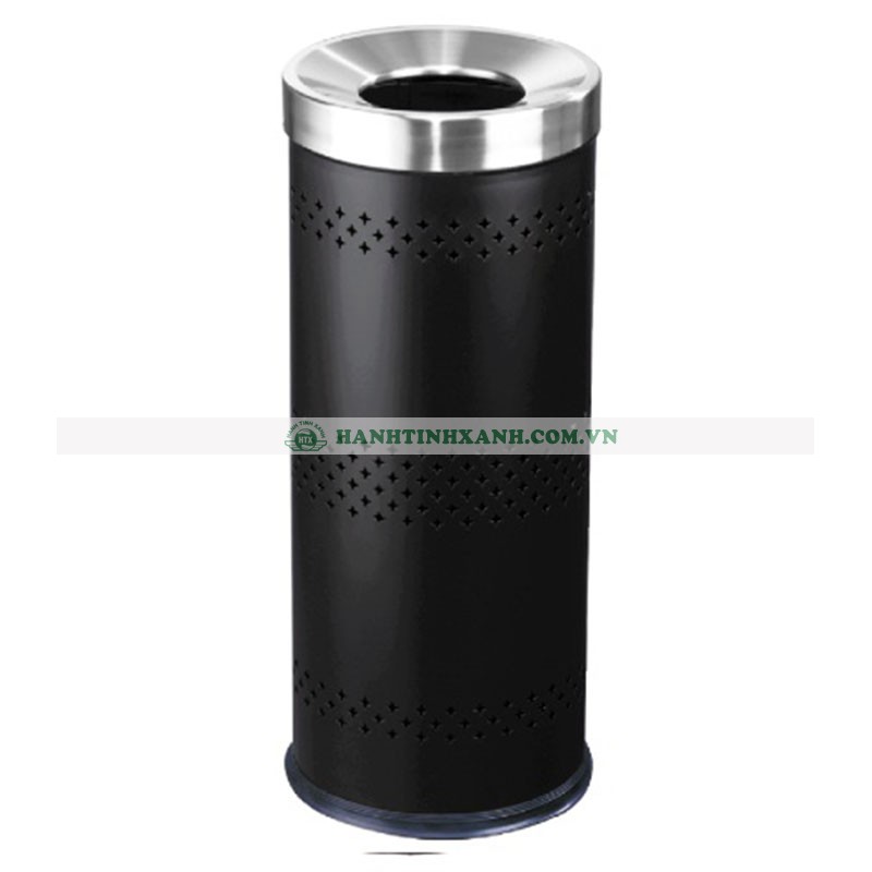 thùng rác màu đen bằng thép phun sơn thùng rác màu đen bằng thép phun sơn