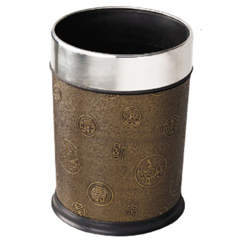 Thùng rác văn phòng thép phun sơn họa tiết