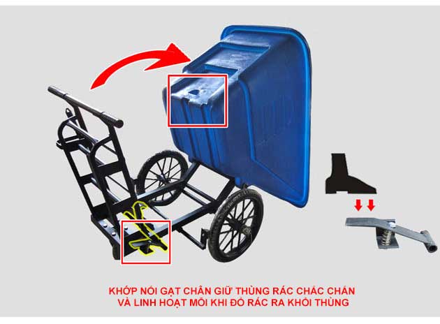 Xe thu gom rác đẩy tay 3 bánh