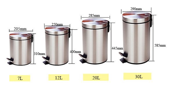 Thùng rác inox có nắp đậy kín