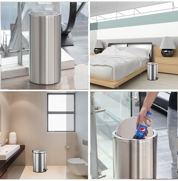 Thùng rác inox có nắp