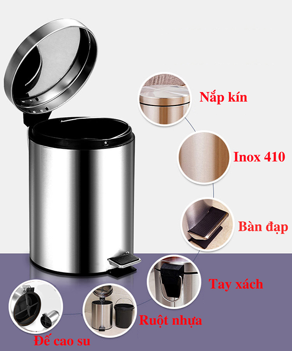 Thùng rác inox cho gia đình