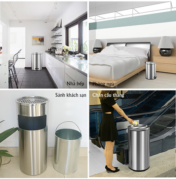 Thùng rác inox khách sạn nhà hàng