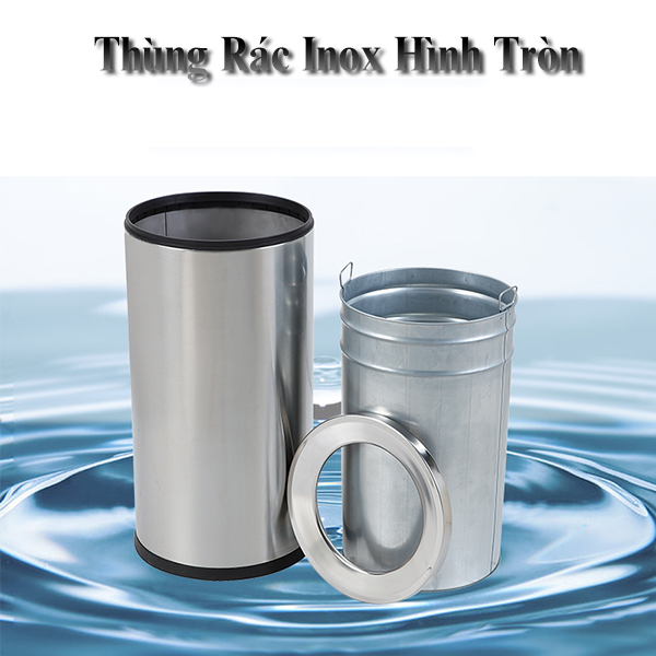Thùng rác inox tròn