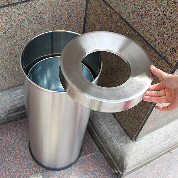 Thùng rác inox hình tròn