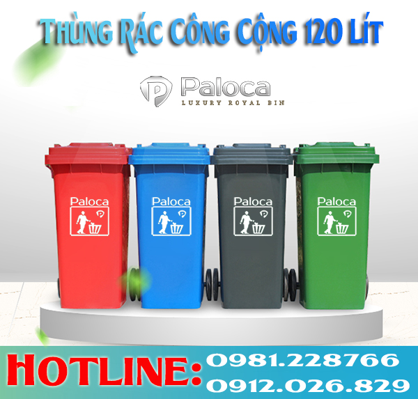 thùng rác công cộng 120 lít