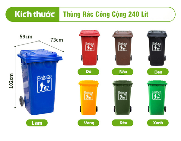 thùng rác công cộng 240 lít