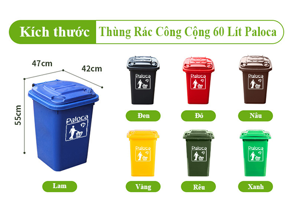 Thùng rác công cộng 60l