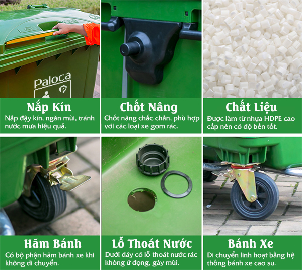 thùng rác công cộng 660 lít