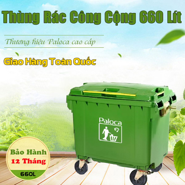 thùng rác công cộng 660 lít