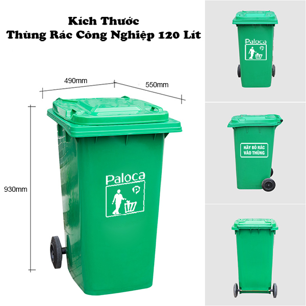 thùng rác công nghiệp 120 lít