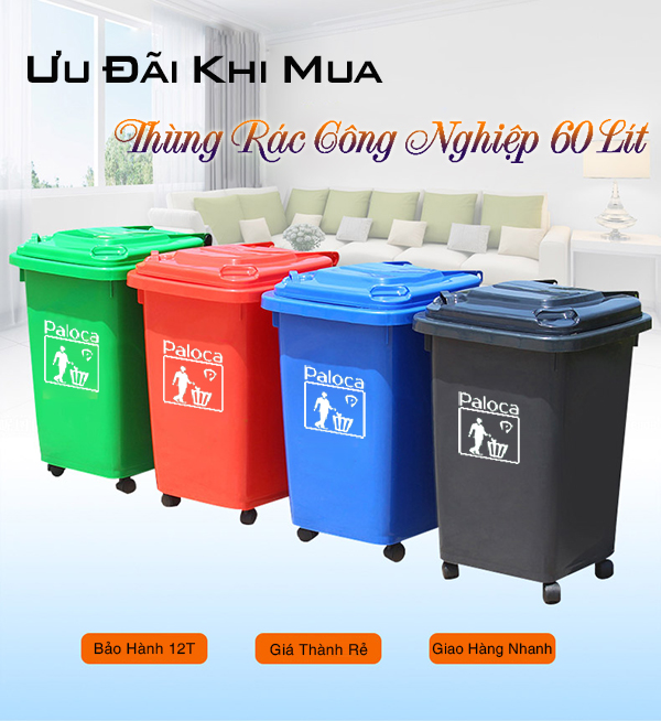 Thùng rác công nghiệp 60l