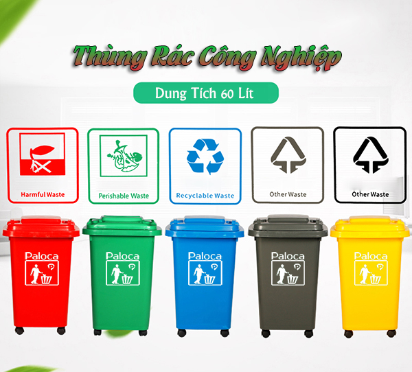 Thùng rác công nghiệp 60 lít