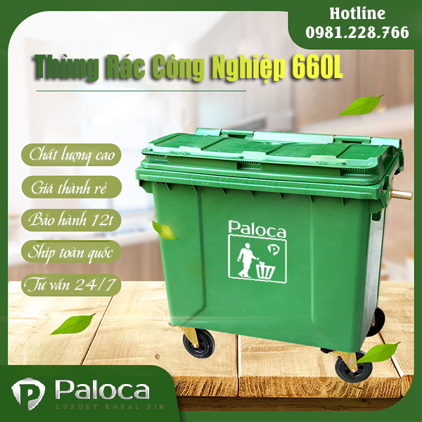 Thùng rác công nghiệp 660 lít