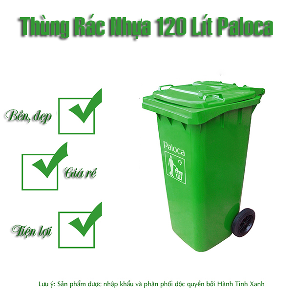 Thùng rác nhựa 120 lít giá bao nhiêu
