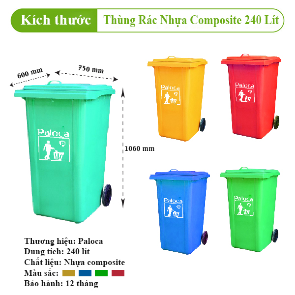 Báo giá Thùng rác nhựa 240 lít