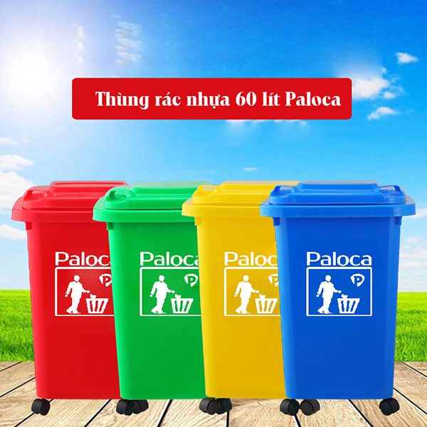 Thùng rác nhựa 60 lít thương hiệu Paloca
