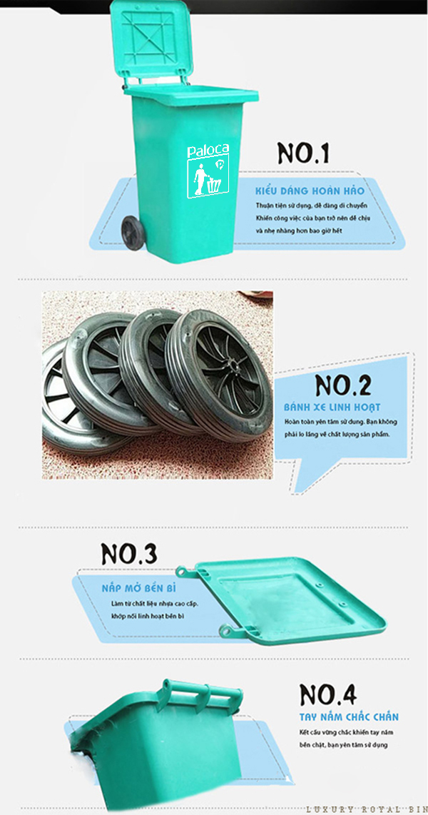 Thùng rác composite 120 lít