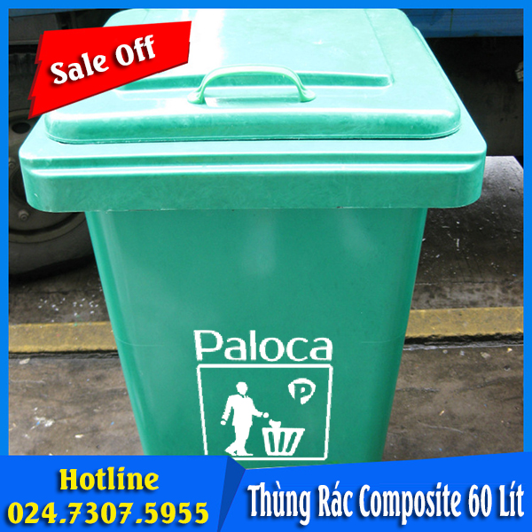 Thùng rác nhựa composite 60 lít