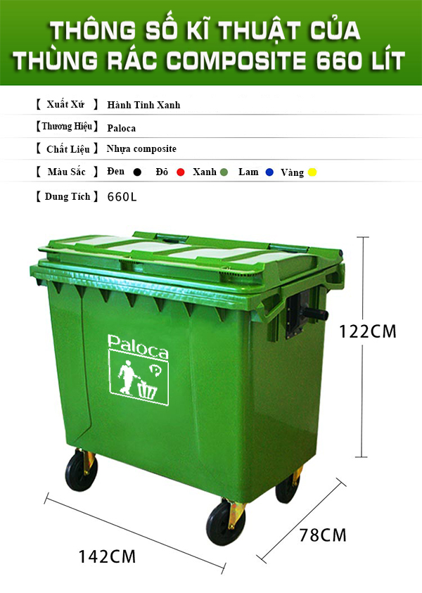Thùng rác nhựa composite