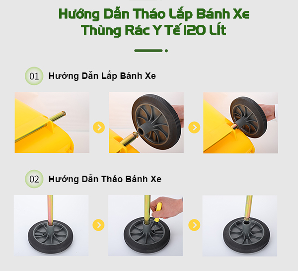 Thùng rác y tế 120 lít nhập khẩu Paloca