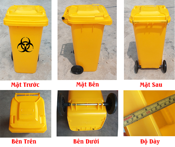 Thùng rác y tế 120l thương hiệu Paloca