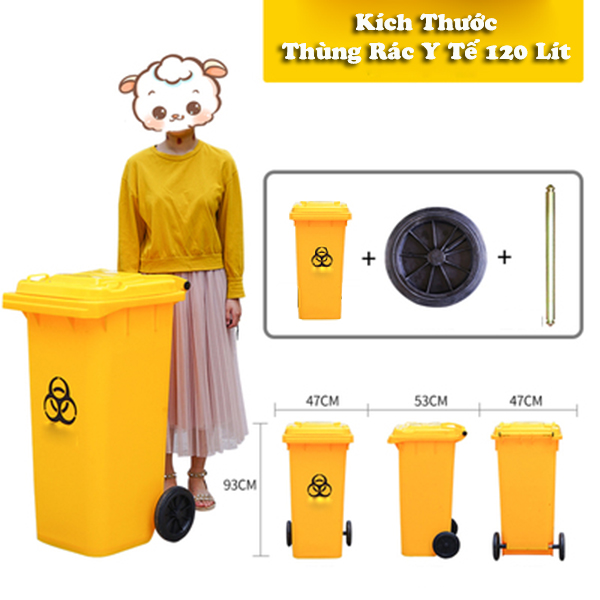 Thùng rác y tế 120 lít thương hiệu Paloca