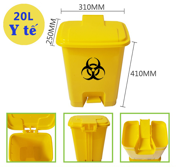 Thùng rác y tế 20l đạp chân