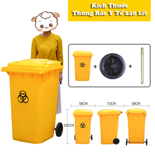 Thùng rác y tế 240 lít Paloca