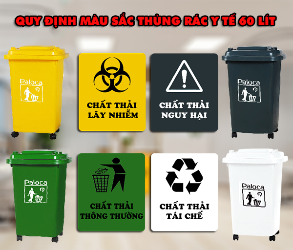 Thùng rác y tế 60l Paloca