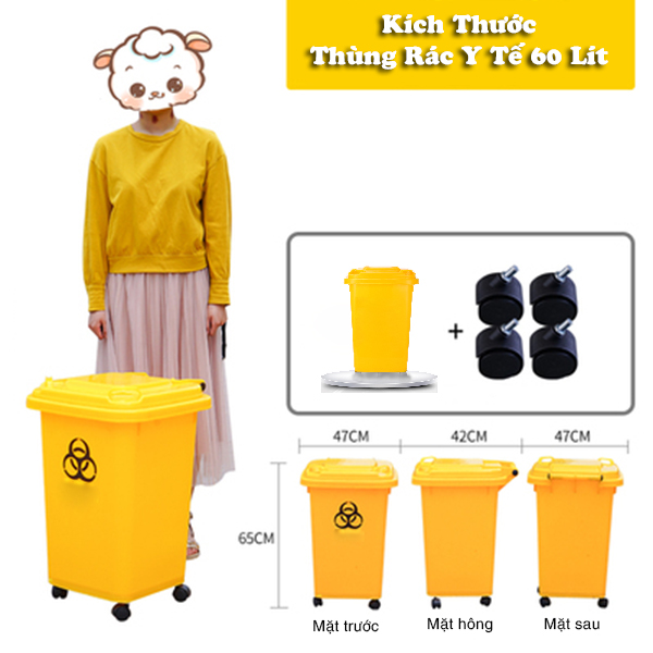 Thùng rác y tế 60 lít Paloca