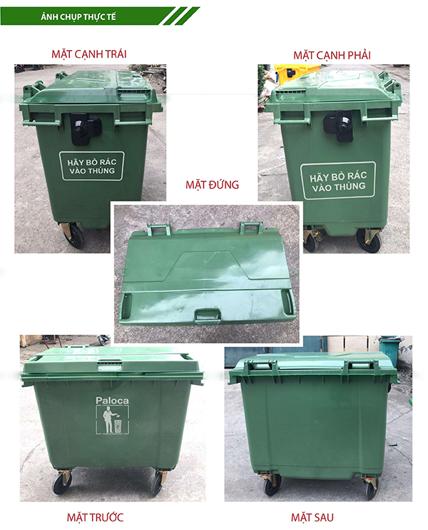 Xe thu gom rác 660 lít Paloca