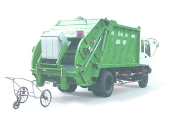Xe gom rác bằng tôn