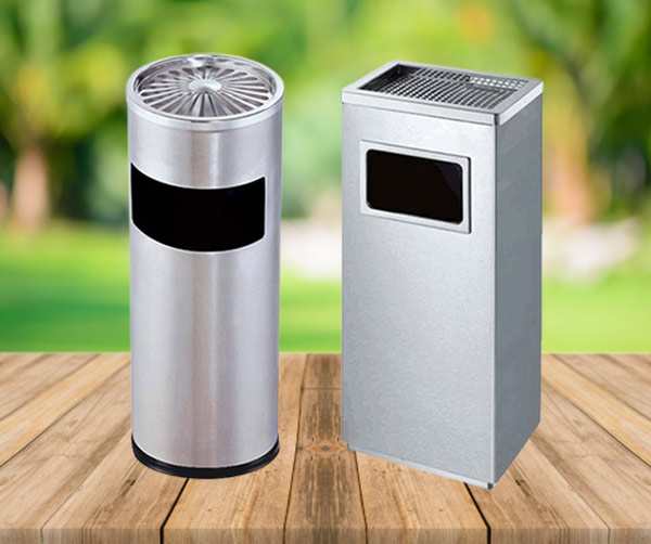 Mẫu thùng rác gạt tàn thuốc lá bằng inox