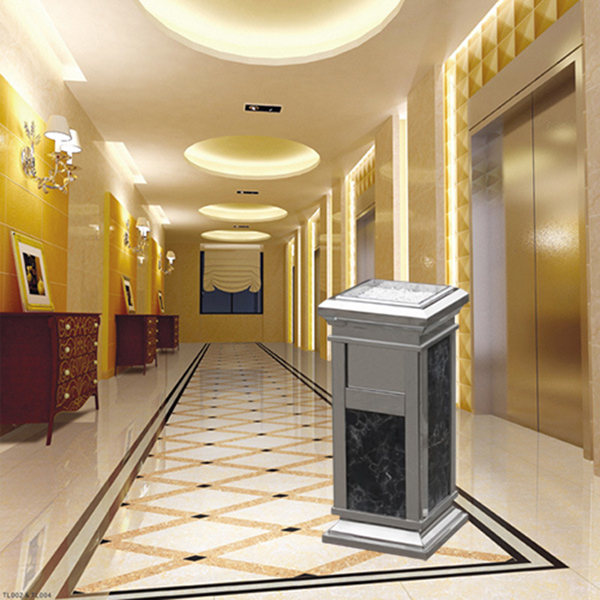 Thùng rác đá hoa cương kết hợp inox