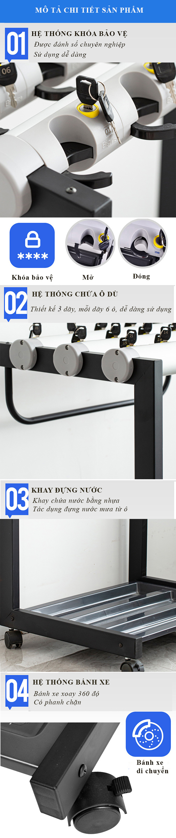 Mô tả chi tiết giá treo ô của Hành Tinh Xanh