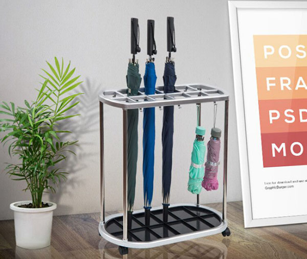 Kệ đựng ô dù bằng inox có 12 đầu cắm